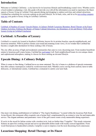 Your Guide to Luxury Living in Carlsbad, California
