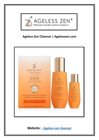 ageless zen cleanser agelesszen com