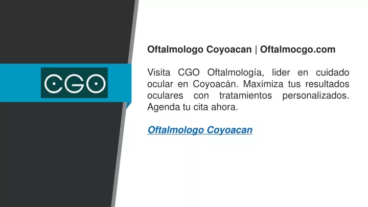 oftalmologo coyoacan oftalmocgo com visita