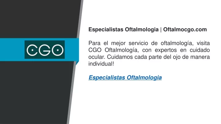 especialistas oftalmologia oftalmocgo com para