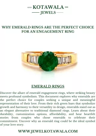 Why Emerald Rings Make the Perfect Engagement Choice