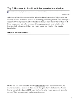 enertechups.com-Top 5 Mistakes to Avoid in Solar Inverter Installation