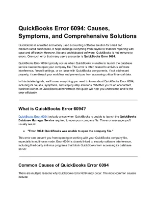 quickbooks error 6094 causes symptoms