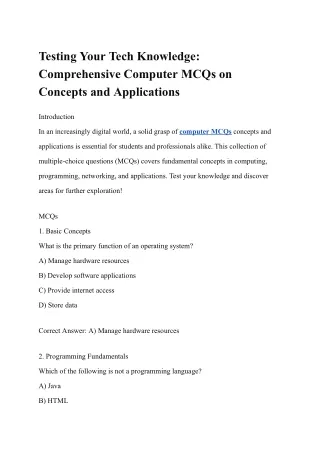 testing your tech knowledge comprehensive
