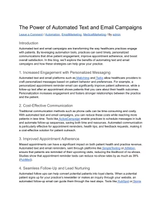 The Power of Automated Text and Email Campaigns
