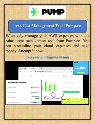 Aws Cost Management Tool   Pump.co