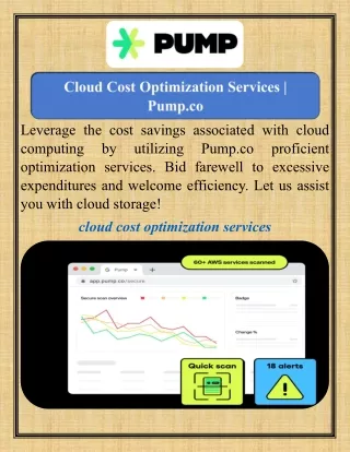 Cloud Cost Optimization Services   Pump.co