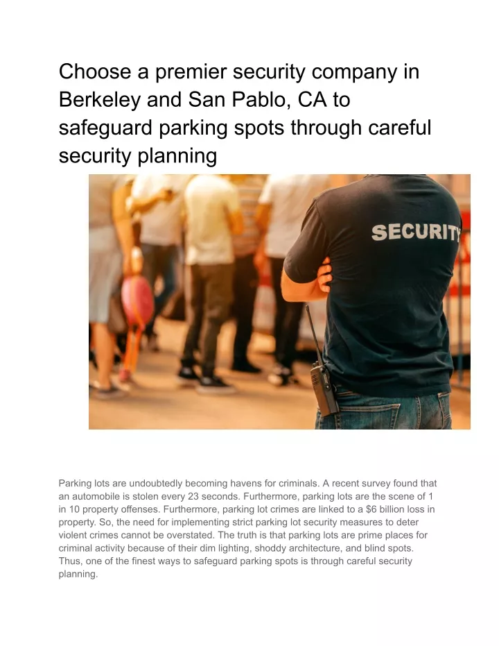 choose a premier security company in berkeley