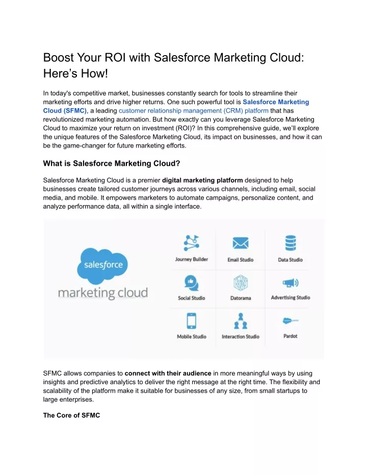 boost your roi with salesforce marketing cloud