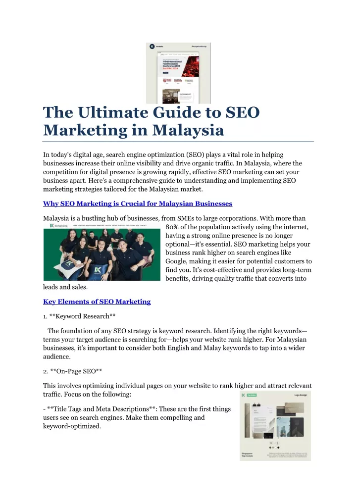 the ultimate guide to seo marketing in malaysia