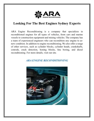 Looking For The Best Engines Sydney Experts