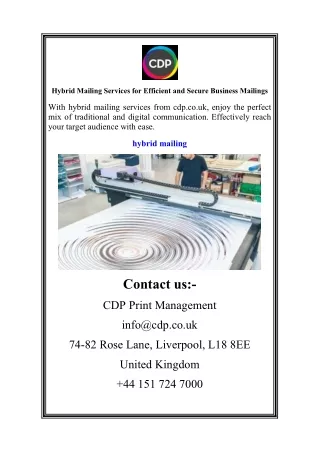 hybrid mailing services for efficient and secure