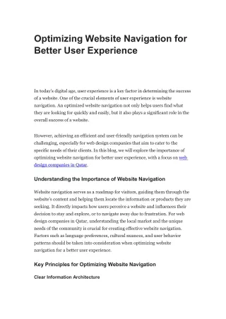 optimizing website navigation for better user