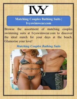 Matching Couples Bathing Suits   Ivyswimwear.com