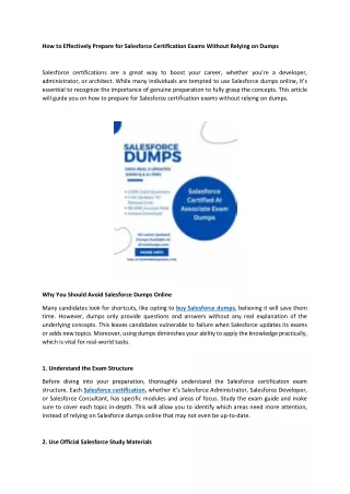 How to Effectively Prepare for Salesforce Certification Exams Without Relying on Dumps