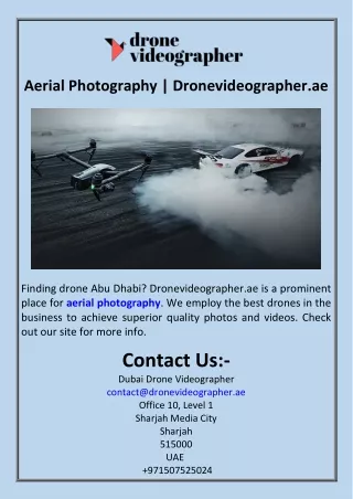 Aerial Photography  Dronevideographer.ae