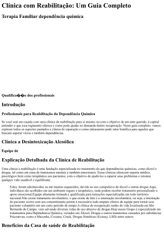 cl nica com reabilita o um guia completo