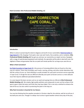 Paint Correction: Elite Professional Mobile Detailing, LLC