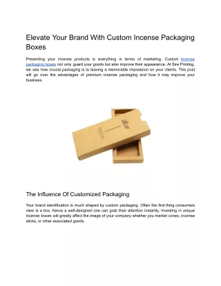 elevate your brand with custom incense packaging