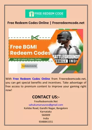 Free Redeem Codes Online  Freeredeemcode.net