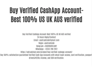 Buy Verified CashApp Account-Best 100% US UK AUS verified