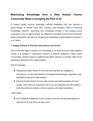 Maximizing knowledge from a data analyst course community levaraging knowledge of AI