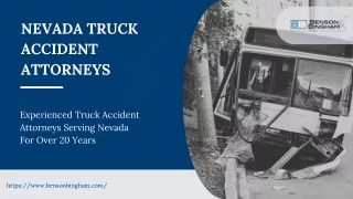 Nevada Truck Accident Attorneys | |Benson & Bingham