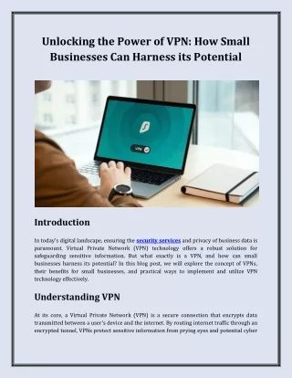 Unlocking the Power of VPN: How Small Businesses Can Harness its Potential