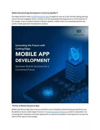 Mobile Educational App Development in Oman