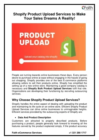 shopify product upload services to make your