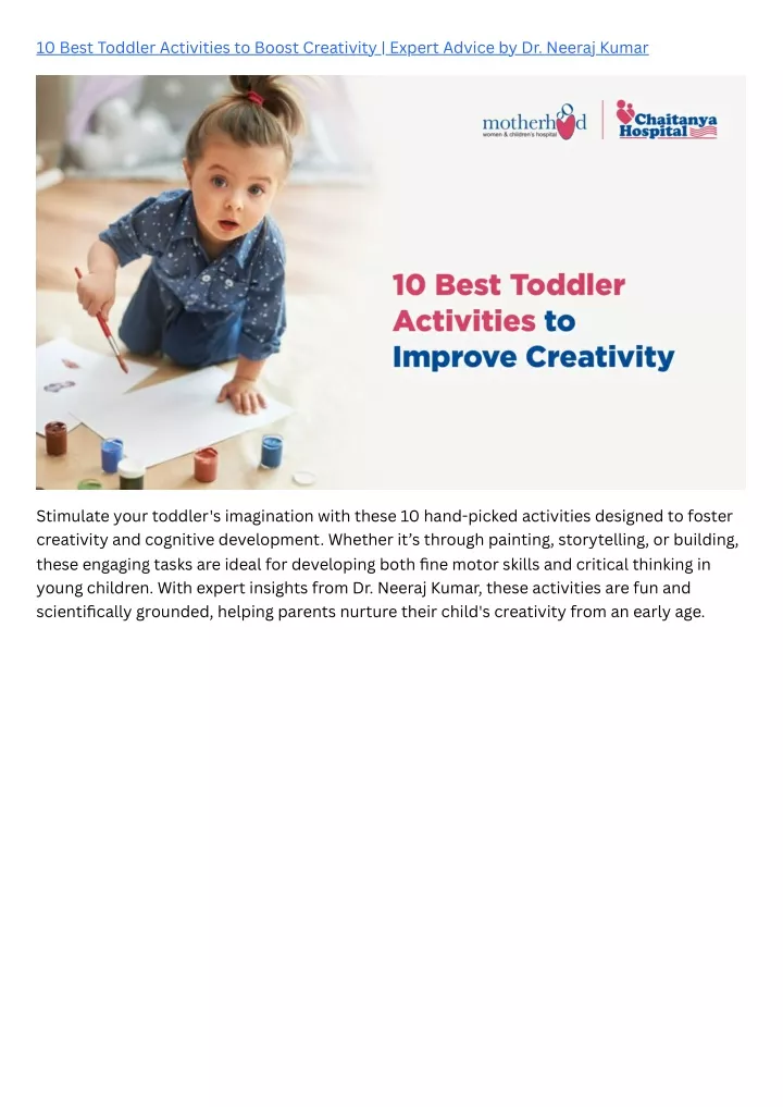 10 best toddler activities to boost creativity