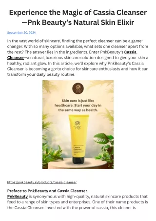 Experience the Magic of Cassia Cleanser —Pnk Beauty’s Natural Skin Elixir