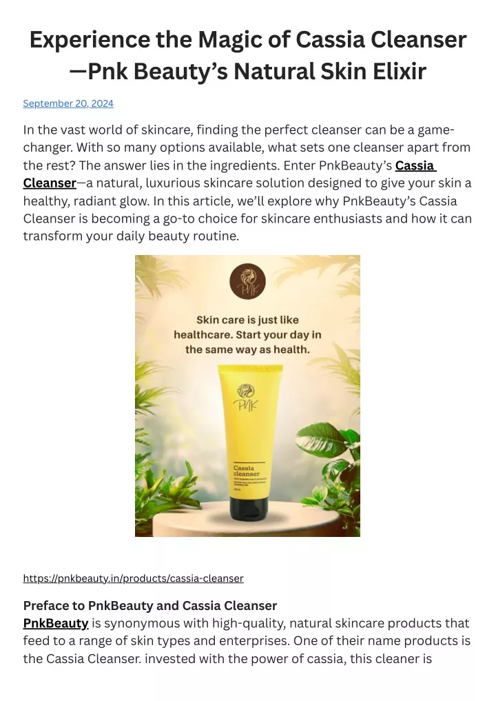 experience the magic of cassia cleanser