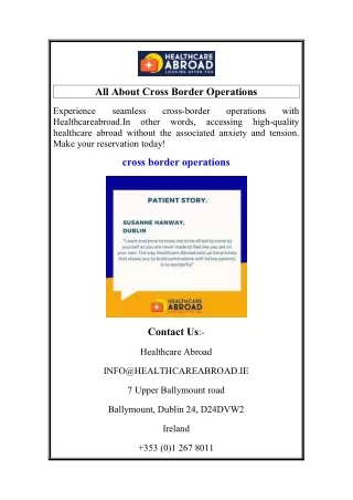 All About Cross Border Operations