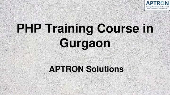 php training course in gurgaon