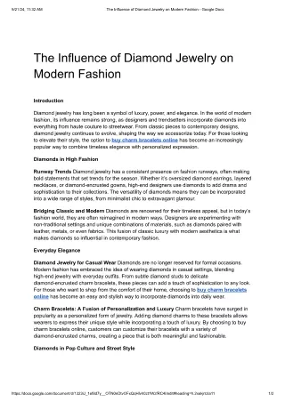 The Influence of Diamond Jewelry