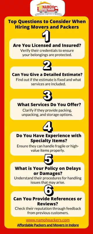 Top Questions to Consider When Hiring Movers and Packers