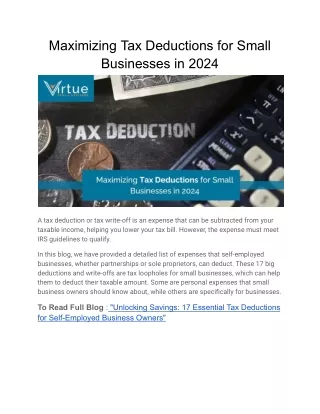 Maximizing Tax Deductions for Small Businesses in 2024 (1)