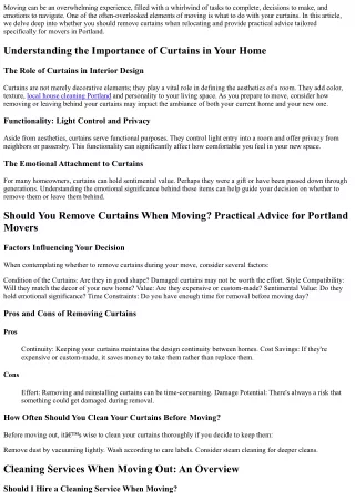 Should You Remove Curtains When Moving? Practical Advice for Portland Movers