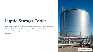 Ubsteels : Zincalume Water Tanks India