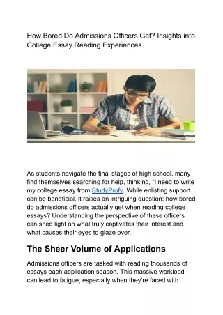 How Bored Do Admissions Officers Get