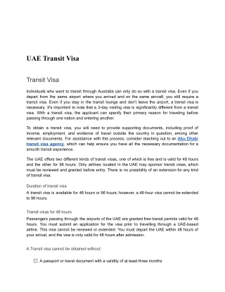 uae transit visa