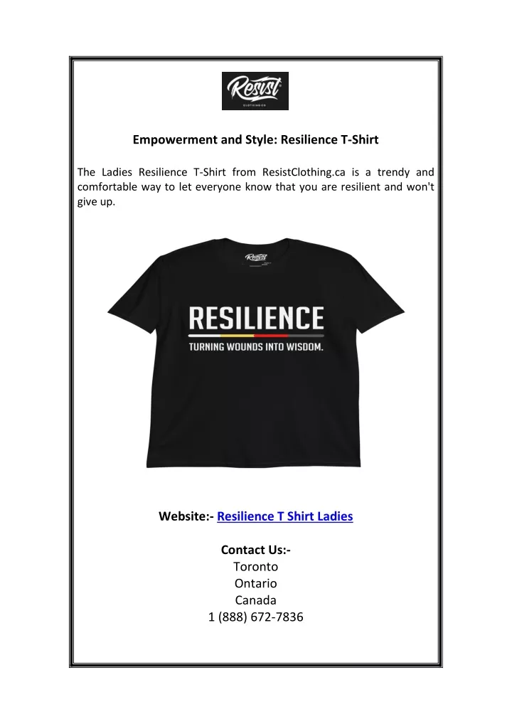 empowerment and style resilience t shirt