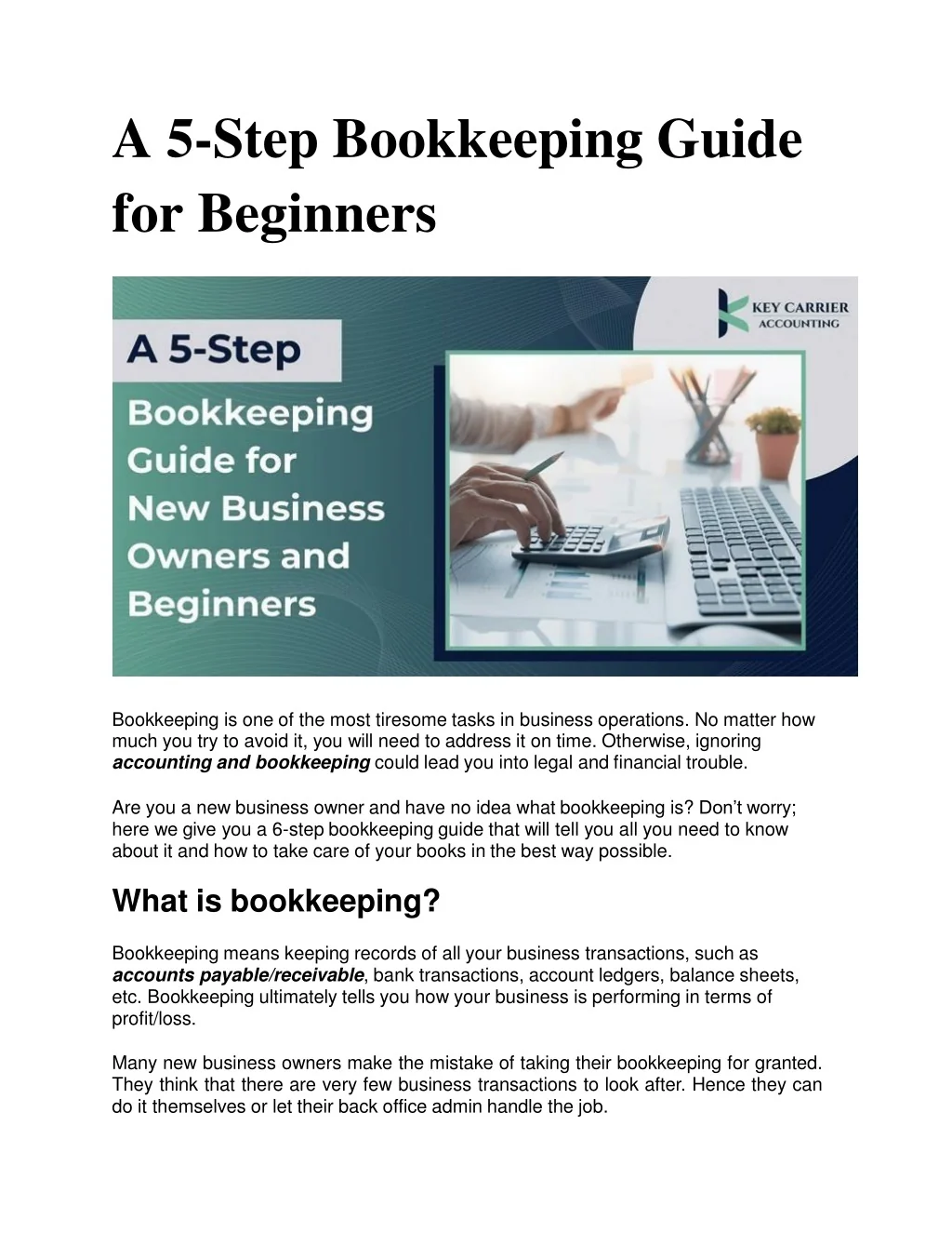 PPT - A 5-Step Bookkeeping Guide for Beginners PowerPoint Presentation ...