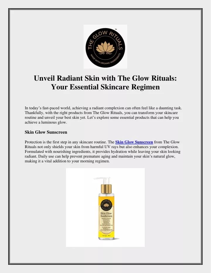 unveil radiant skin with the glow rituals your