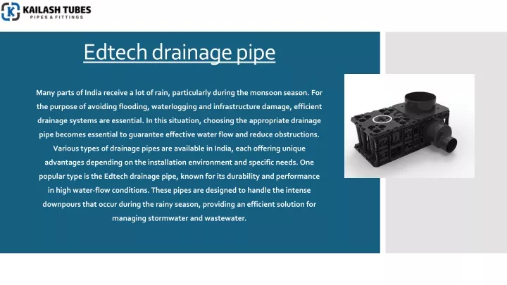 edtech drainage pipe