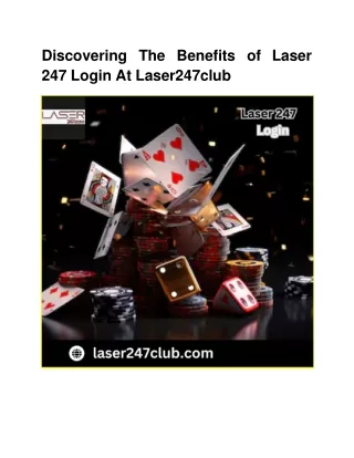 Discovering The Benefits of Laser 247 Login At Laser247club