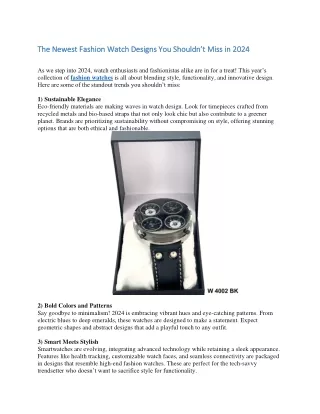 The Newest Fashion Watch Designs You Shouldn’t Miss
