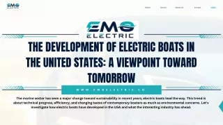 The Development of Electric Boats in the United States A Viewpoint Toward Tomorrow