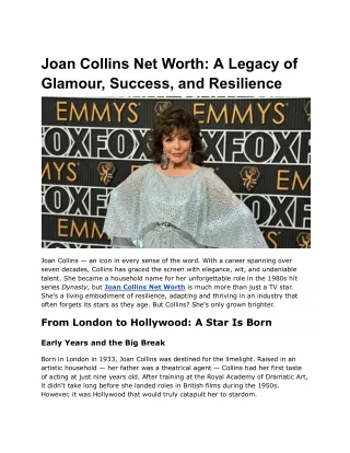 joan collins net worth a legacy of glamour